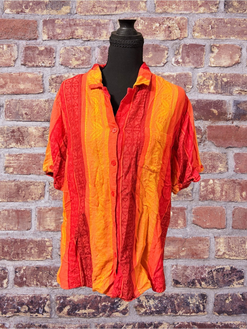 Vintage White Stag 2-Piece Orange Red & Yellow Boho Matching Set